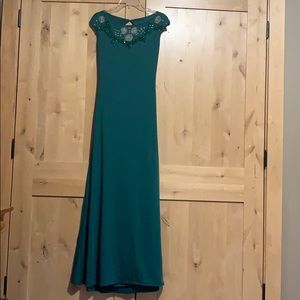 Beautiful emerald floor length dress
